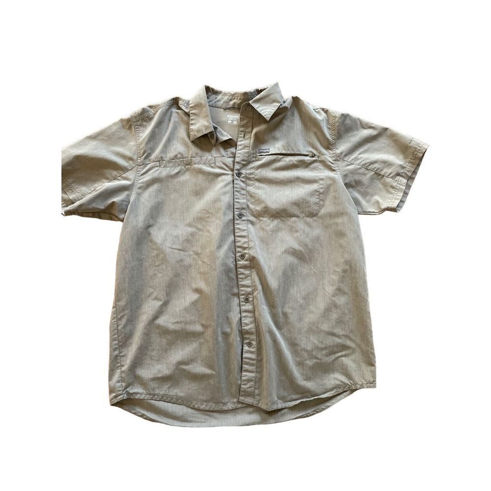 Columbia Mens Omni shade light brown short sleeve shirt size large